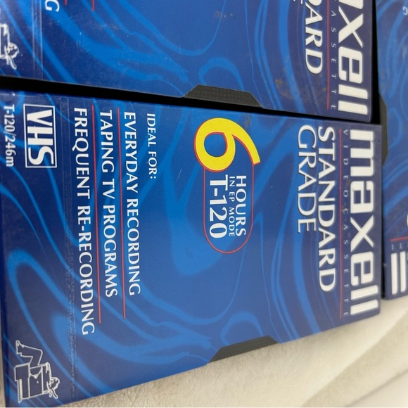 Maxell Video Cassette VHS T-120 6HRS Tapes NWT 3PC Bundle - Picture 7 of 13